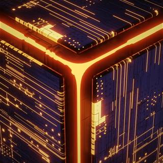 Orange tech wallpaper