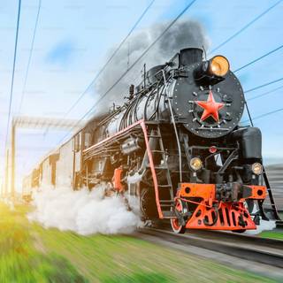 Vintage train wallpaper