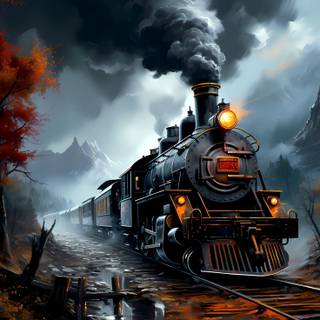 Vintage train wallpaper