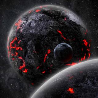 iPhone black planet wallpaper