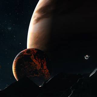 iPhone black planet wallpaper
