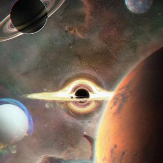 iPhone black planet wallpaper