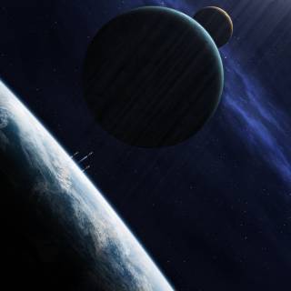 iPhone black planet wallpaper