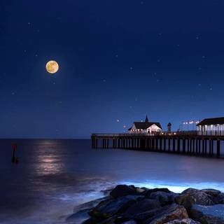 iPhone night beach wallpaper