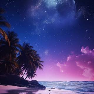 iPhone night beach wallpaper