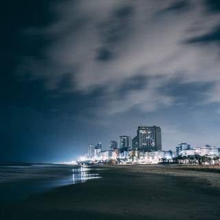 iPhone night beach wallpaper