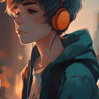 Headphones and hoodies anime boys wallpaper