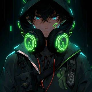 Headphones and hoodies anime boys wallpaper