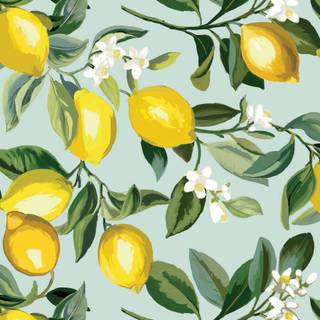 Lemon and blue wallpaper