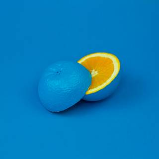 Lemon and blue wallpaper