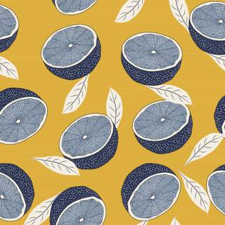 Lemon and blue wallpaper