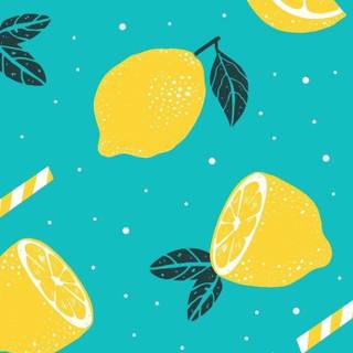Lemon and blue wallpaper