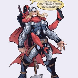 Thor and Deadpool wallpaper