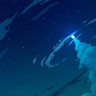 Blue pixel art wallpaper