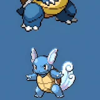 Blue pixel art wallpaper