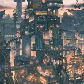 Rainy village wallpaper