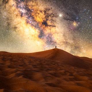 Desert at night 4k wallpaper