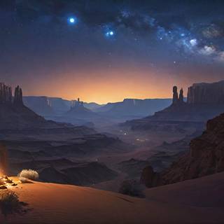 Desert at night 4k wallpaper