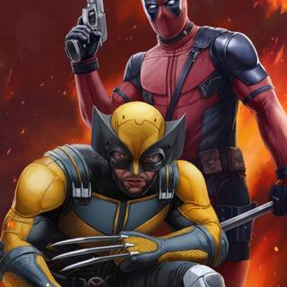 Deadpool and Wolverine iPhone wallpaper