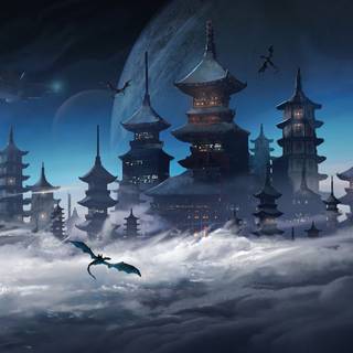 Japanese castle 4k wallpaper