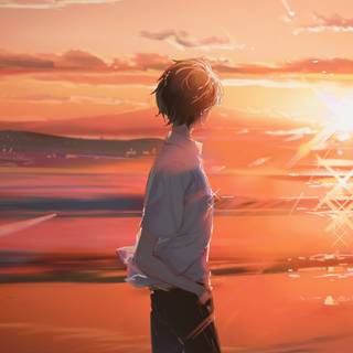 Anime sunrise phone wallpaper