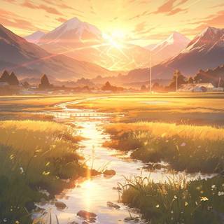 Anime sunrise phone wallpaper