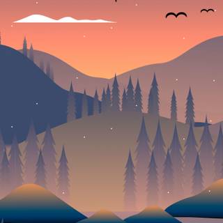 Minimalist landscape phone wallpaper