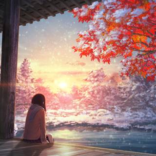 Anime sunrise phone wallpaper