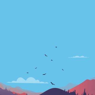 Minimalist landscape phone wallpaper