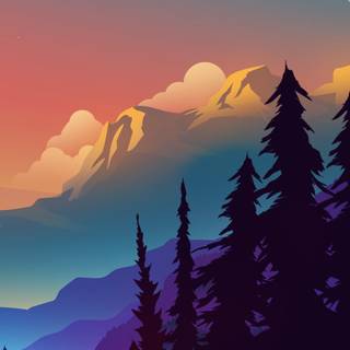 Minimalist landscape phone wallpaper