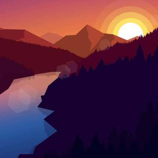 Minimalist landscape phone wallpaper