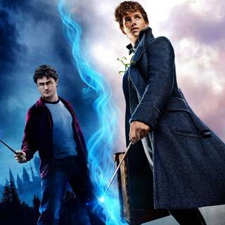 Newt Scamander and Harry Potter wallpaper