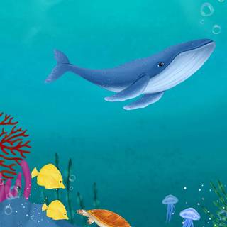 Whale cartoon wallpaper