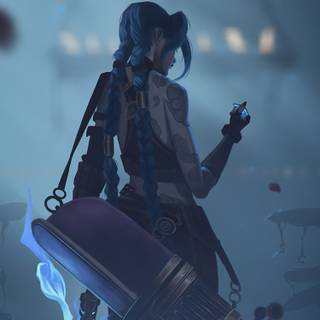 Jinx Arcane phone wallpaper