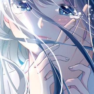 Crying anime phone wallpaper