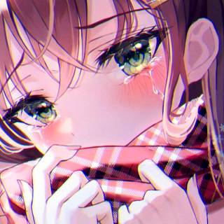 Crying anime phone wallpaper