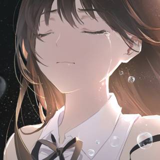 Crying anime phone wallpaper