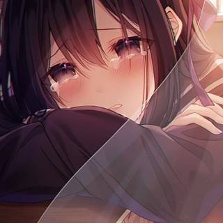 Crying anime phone wallpaper