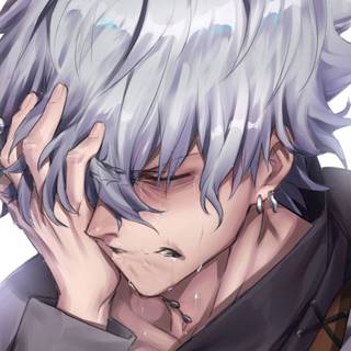 Crying anime phone wallpaper