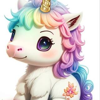 Cute chubby baby unicorn wallpaper