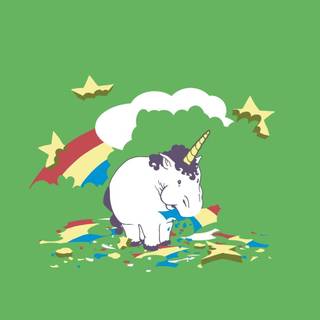 Cute chubby baby unicorn wallpaper