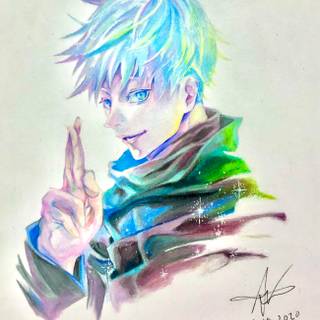 Gojo drawing wallpaper