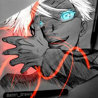 Gojo drawing wallpaper