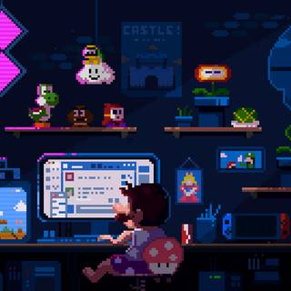 Pixel art game wallpaper