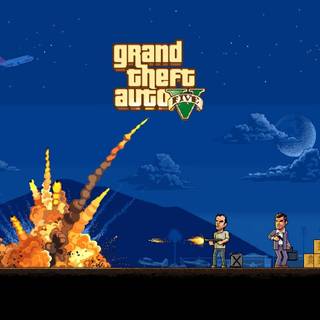 Pixel art game wallpaper