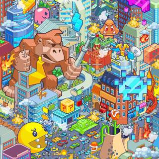 Pixel art game wallpaper