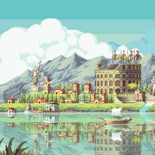 Pixel art game wallpaper