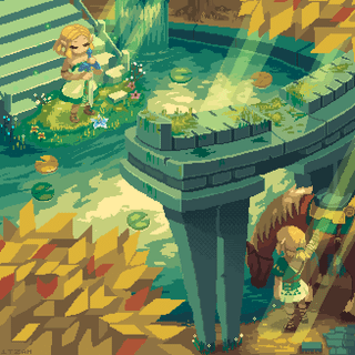 Pixel art game wallpaper