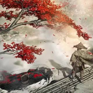 Ghost of Tsushima logo wallpaper