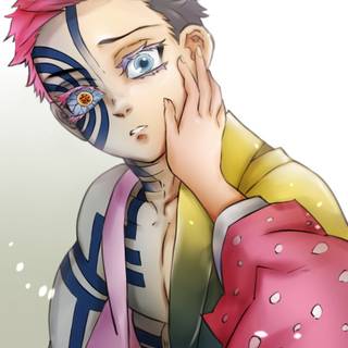 Koyuki and Akaza wallpaper